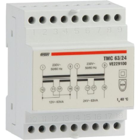Vemer trasformatore tmc 63/24 trasf. 63va cont. 230/12-24v ac ve229100 (1/2)