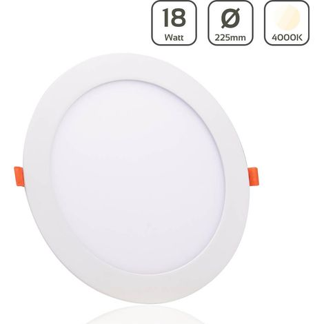 LED Panel Einbaustrahler rund weiss - Lichtfarbe: Neutralweiß 4000K - Ausführung: 18W Ø225mm Ausschnitt Ø205mm