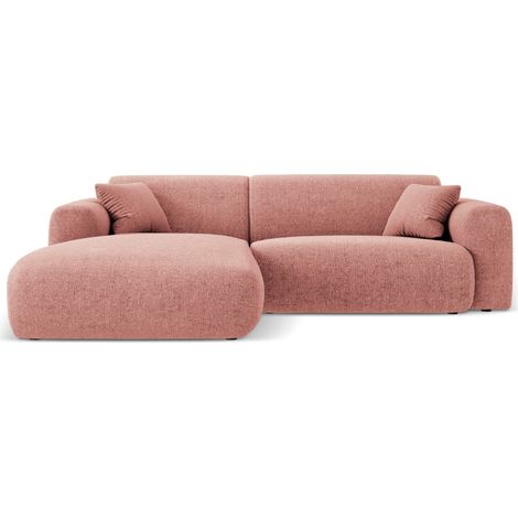 Canapé d'angle gauche 4 places en chenille rose (1/5)