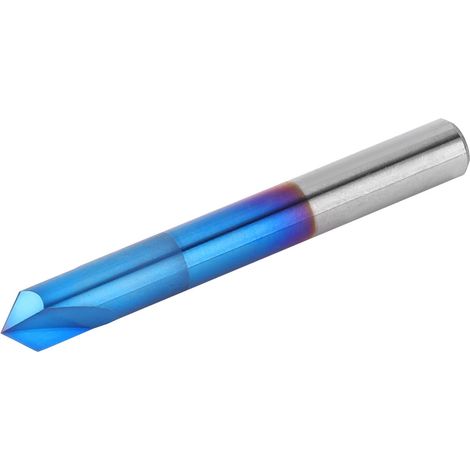 Fraise à chanfreiner à 90° à 2 dents, revêtement bleu, acier au tungstène et carbure cémenté, outil à main, 6 x 50 mm (1/5)