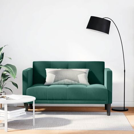 vidaXL Zweisitzer-Sofa Dunkelgrün 111 cm Samt (1/5)