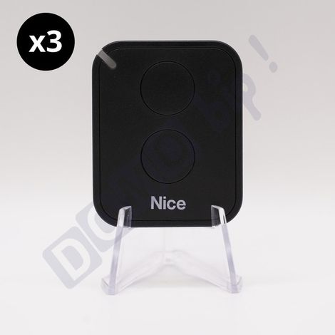Lot de 3 télécommandes nice flo2re - 2 canaux 433.92 mhz rolling code - compatible récepteurs flox2r/floxi2r/ox2/ox4t/oxibd (1/5)