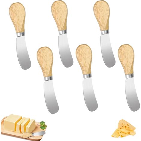 cuchillos de mantequilla de acero inoxidable para untar queso, multifuncionales, pequeños, para chocolate, crema y mermelada. (1/5)