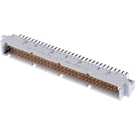 Connecteur DIN 41612 RS PRO, 96 contacts Mâle, Angle droit sur 3 rangs, entraxe 2.54mm ( Prix pour 1 )