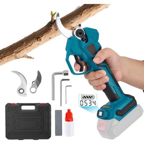 Podadora eléctrica, diámetro de corte ajustable, diseño ergonómico, color azul. (1/5)