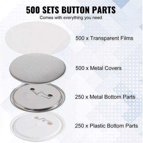 Badge Personnalisé 58 mm 500 Kits de Consommables Badges à