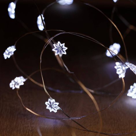 Ghirlanda di rame a 20 led - Fiore bianco freddo a led - Feeric lights & christmas (1/2)