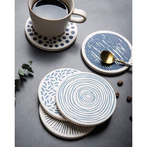 dessous de plat décoratifs en terre de diatomée lot de 5 (1/4)