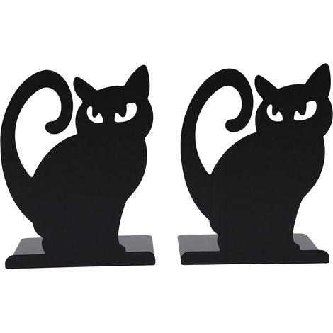 Serre-livres en forme de chat, serre-livres décoratifs en métal, pour la maison, le bureau, l'étagère, décor, Base en forme de L (1/5)