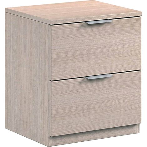 Dmora - Nachttisch Dmila, Moderner Nachttisch mit 2 Schubladen, Nachttisch, Niedrige Kommode für Schlafzimmer, 38x34h45 cm, Eiche
