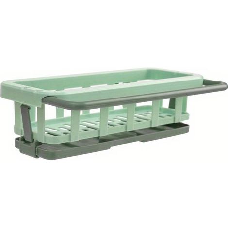 Porta spugna per lavello da cucina, vassoio per lavello, contenitore in plastica per sapone, spugna e paglietta abrasiva, senza foratura e antiruggine - Crezuo