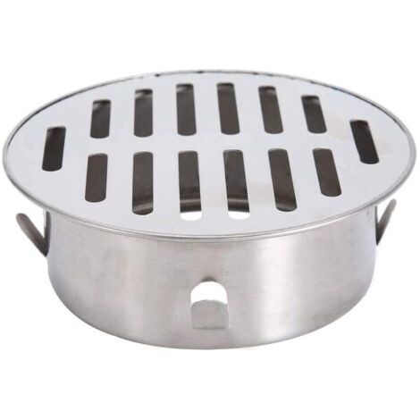 Siphon de Sol en Acier Inoxydable, Balcon Évier Rond Anti-Blocage Siphon de Sol Amovible pour Jardin Extérieur Tuyau d'Évacuation Tuyau d'Échappement Toit Balcon Utilisation(110 Flat Mouth)