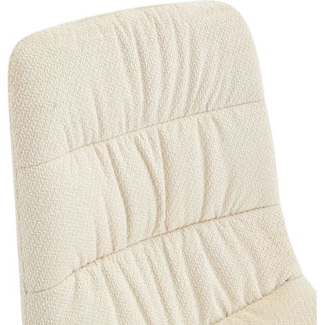 Esszimmerstuhl mit Faltenwurf und Massivholzbeinen (2er-Set). Bezogen mit weißem Stoff, Gesamthöhe 88 cm – moderner, nordischer Esszimmerstuhl. Geeignet für Esszimmer, Küche etc. (1/5)