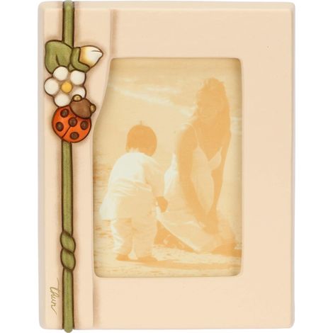 Cadre photo avec coccinelle, moyen, céramique, cadre : bois de pin, verre, collection Country Bloom, 16,1 x 3,1 x 20,5 cm (1/4)