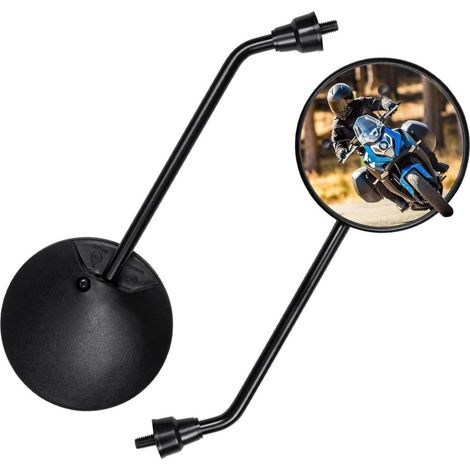 Motorrad Spiegel E9-Geprüft 360° drehbar, M8 Gewinde, Rund, 2 Stück (1/5)