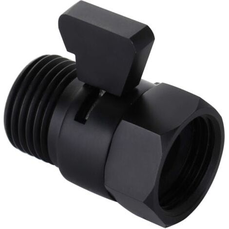 (Noir mat)Vanne de régulation du débit d'eau, vanne d'arrêt en nickel brossé pour douche à main, vanne d'arrêt à pression d'eau réglable, connexion standard en laiton G1/2 (1/5)