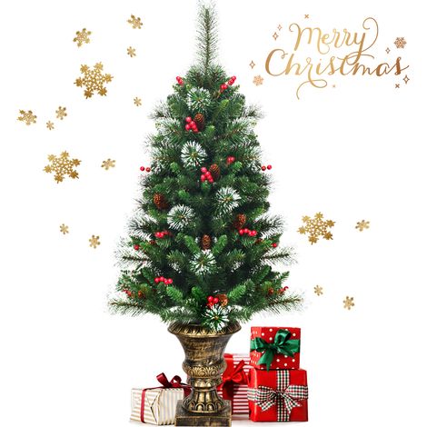 CASART Artificial Christmas Tree with Glittered Branches-Green (1/5)
