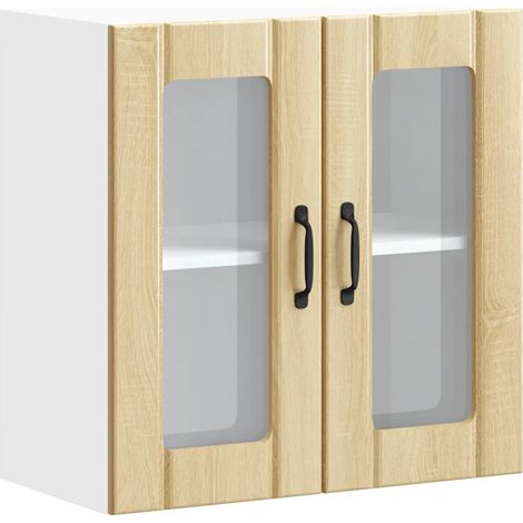 Armoire murale de cuisine design moderne gain de place 60 x 31 x 60 cm en bois d'ingénierie chêne sonoma (1/5)
