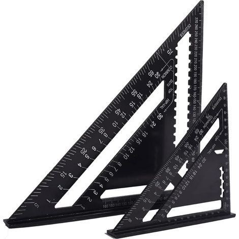 18cm & 30cm Multifunctional Carpenter's Square, Metal & Aluminum Triangle Ruler, Square Guide, Protractor, 45-90 Degree Angle/Carpenter's Tools/Woodworking Guide Scribing Tool (1/5)