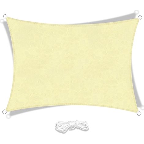 Voile d'ombrage rectangulaire en polyester imperméable, protection UV (1/5)