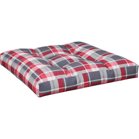 Maison Exclusive - Coussin de palette motif à carreaux rouge 70x70x12 cm tissu