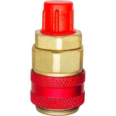 Válvula de conexión rápida de Altas para carga gas R134 Rosca macho 1/4 SAE (1/3)