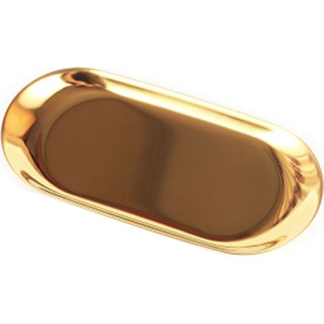 Plateau De Rangement En Acier Inoxydable - Forme Ovale - Pour Serviettes Accessoires Cuisine Salle De Bain - 1 Pièce (1/5)