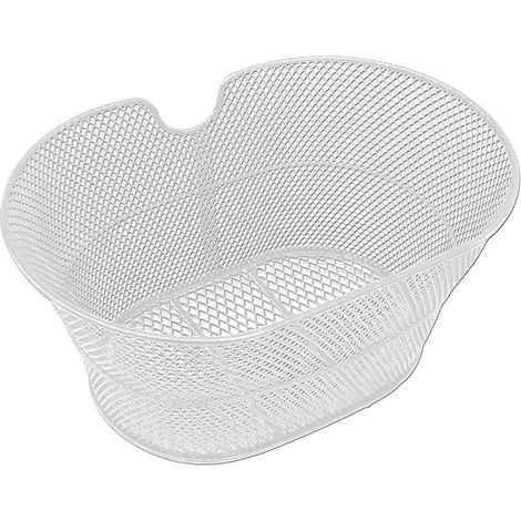 Cestino Bici Anteriore in Metallo Plastificato 38x30x18cm per Citybike Bianco