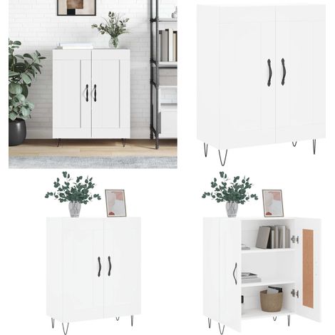 Sideboard Weiß 69,5x34x90 cm Holzwerkstoff - Sideboard - Wohnzimmermöbel - Holzmöbel - Weißer Schrank - Regal - Home & Living (1/5)