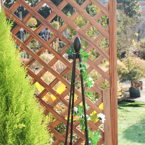 Treillis floral tour en forme de pyramide 180 cm pour plantes grimpantes, support de jardin à assembler (kit 1 pièce), poteaux en acier plastifié PE 2x90 cm, structure à 4 angles, auto-montage. (1/5)