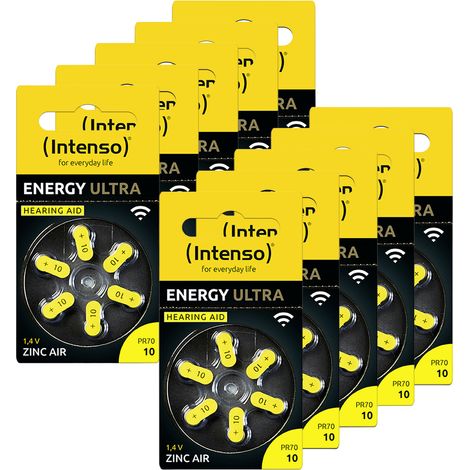 INTENSO Hörgeräte-Batterien-Set Engery Ultra A 10, 60er-Set, gelb (1/3)