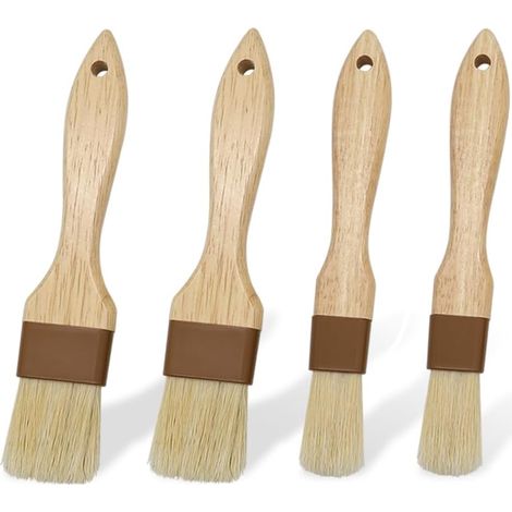 4 Holzpinsel – klein/mittel – Grillen/Fleisch/Gebäck – Küche