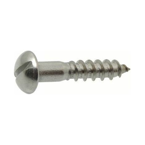 Vis à bois, tête ronde fendue inox - Longueur: 80 - Qualite Inox: A4 - Diamètre: 6