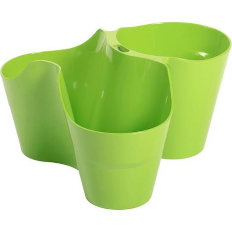 EDA – Fontaine à aromates empilable 3 herbes – Dimensions L. 26,4 x l. 25,2 x H. 14,2 cm – En polypropylène vert pistache – Fabrication française (1/2)