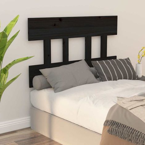 vidaXL Cabecero de cama madera maciza de pino negro 93,5x3x81 cm (1/5)