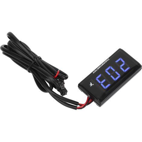 Ultradünnes digitales 12V DC Motorradthermometer mit LCD-Bildschirm und 18mm Sensor, blau, für Motorräder und Roller, Wassertemperaturanzeige. (1/5)