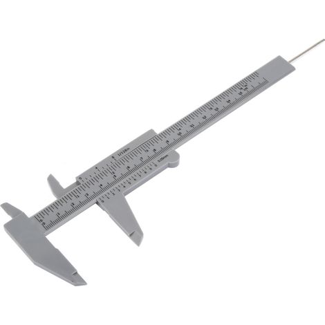 150 mm hochpräziser Kunststoff-Doppellineal-Messschieber 0,5 mm (Grau) (1/5)