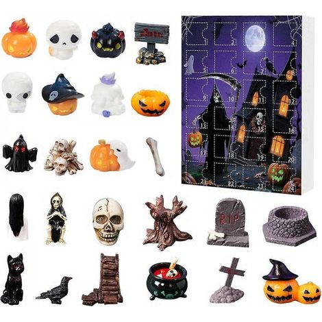2026 Halloween calendrier de compte à rebours 3D 24 jours cadeau surprise non plat pour enfants filles fille nièce petite-fille 1 (1/5)