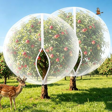 Filet de Protection pour Arbres Fruitiers 1.2 x 1.5m, Filet Anti Insecte Arbre Fruitier avec Fermeture Éclair et Cordon, Filet Arbre Fruitier Anti Oiseaux à Mailles Fines pour Légumes, Jardin, Fruits (1/5)