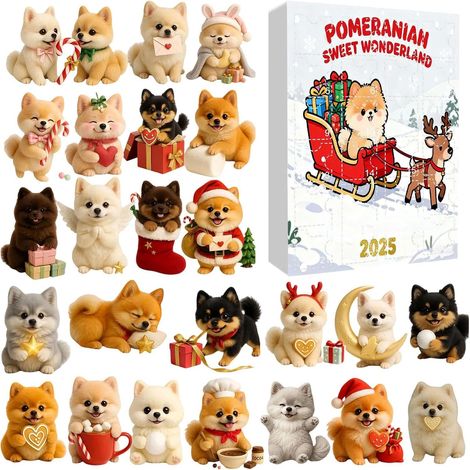 Adventskalender 2025, 2D-Acryl-Anhänger 24-tägiger Adventskalender mit Hunde-Motiv für Männer, Frauen, Mädchen, Teenager, Ehefrauen, Ehemänner, Söhne und Töchter (1/5)