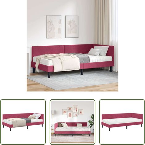 Samt - Eckbettgestell mit Matratze Sonstiges 2 pcs Grün Samt (1/5)