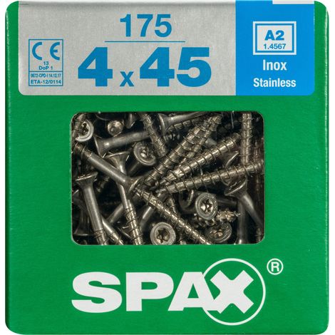 Vis Universelle Spax T-Star+ A2 Inox 45x4mm 175 Pièces