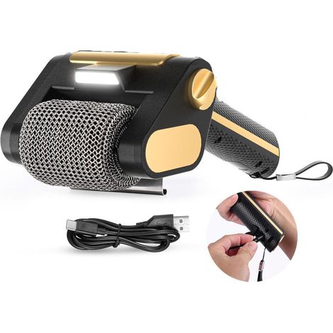 Brosse de nettoyage électrique sans balais pour barbecues – rechargeable, avec roues en acier inoxydable, lumière LED, noire. (1/5)
