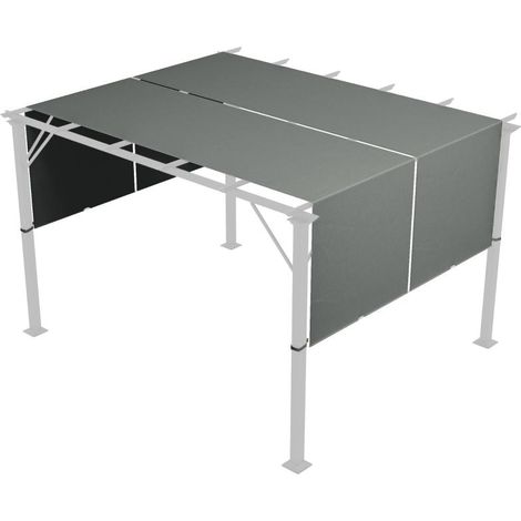 Toiture de remplacement pour pergola avec protection UV, protection solaire pour toit de terrasse de pavillon de 3 x 3 m, gris foncé