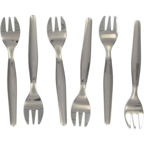 Fackelmann Lot de 6 fourchettes à huîtres Set di 6 forchette per ostriche, Acciaio Inossidabile, Inox (1/5)