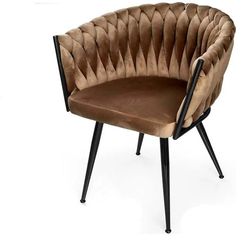 Set due poltrone in velluto marrone cm 63x43x80h