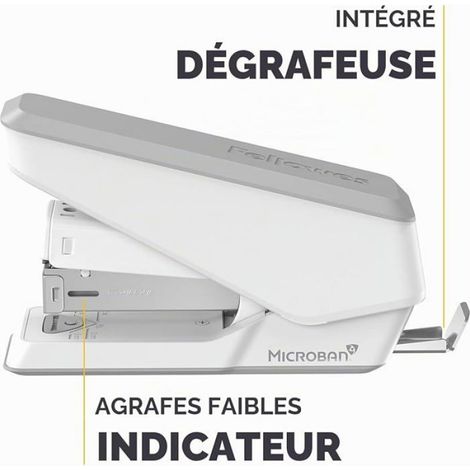 Agrafeuse - Demi Bande - Jusqu'à 25 Feuilles - Technologie Easy Press - Guide Gradué - Indicateur de Recharge - Ergonomique - 1 Pièce (1/5)