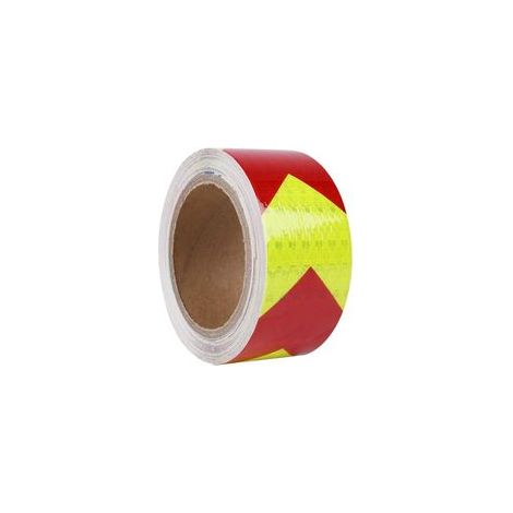 Rouge/jaune - Bande réfléchissante flèche, bande d'avertissement réfléchissante, rouleau de bande de sécurité pour le transport - 5cm-25m (1/5)