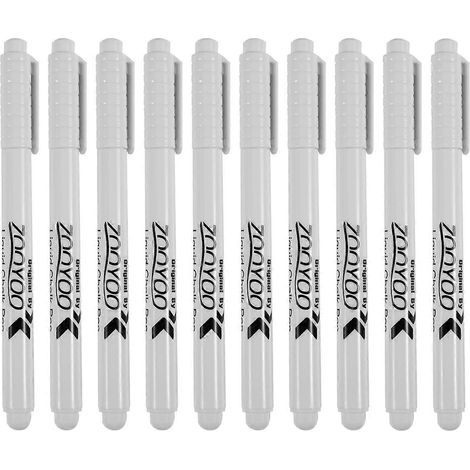 Lot de 10 marqueurs à craie liquide pour tableau noir/fenêtres blanches (1/5)
