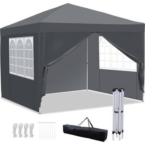 SWANEW 3x3m Tonnelle Tente de jardin pliante, pour camping jardin mariage Protection UV 50+ bleu Sans Parois (1/3)